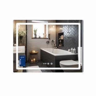 Дзеркало Qtap Mideya (MI2) 1000х800 з годинником, з LED-підсвіткою Touch, з антизапотіванням, димером, регуммацію QTMID10008004926 SD00055390 фото