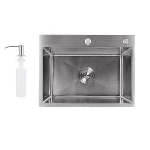 Мийка для кухні інтегрована Lidz Handmade H5843 Brushed Steel 3,0/1,0 мм LDH5843BRU49442 SD00055566 фото
