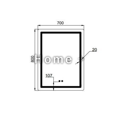 Зеркало Qtap Mideya (MI2) 700х800 с LED-подсветкой Touch, с антизапотеванием, диммером, рег. яркости QT2078DCF7080 SD00054585 фото