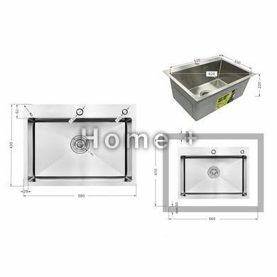 Мийка для кухні інтегрована Lidz Handmade H5843 Brushed Steel 3,0/1,0 мм LDH5843BRU49442 SD00055566 фото