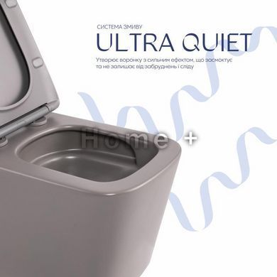 Унітаз підвісний Qtap Tern Ultra Quiet 520&times;345&times;325&nbsp;мм, Stone grey, із сидінням Slim Duroplast/Soft-close/Quick Release SD00055124 фото