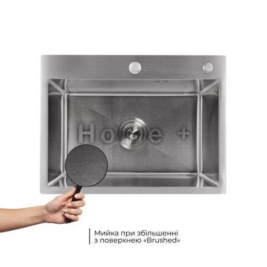 Мийка для кухні інтегрована Lidz Handmade H5843 Brushed Steel 3,0/1,0 мм LDH5843BRU49442 SD00055566 фото