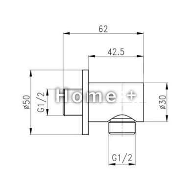 Акційний набір Qtap 1+1=3: Під'єднання для шланга Spojeni Matt Black, округле QTCRBB030 SD00056274 фото