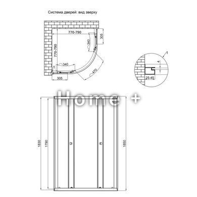 Душевая кабина Lidz Latwa SC80x80.SAT.LOW.GR, стекло тонированное 4 мм без поддона SD00047611 фото