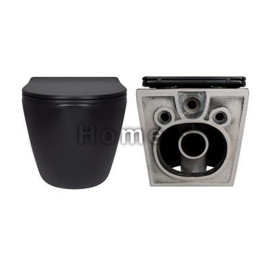 Комплект Qtap Robin Matt Black 2 в 1: унітаз підвісний Ultra Quiet QT13332381ASMB + біде підвісне SD00053752 фото