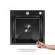 Акційний набір Lidz: мийка Handmade H4545 Black PVD Decor 2,5/0,5 мм + K01B Кошик для кухонної мийки