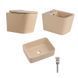 Комплект Qtap Tern Beige 3 в 1: унитаз подвесной Ultra Quiet + биде подвесное + раковина накладная QTTERSB49163