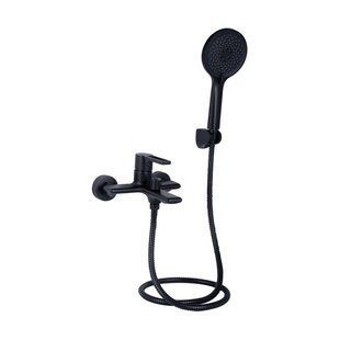 Змішувач для ванни Qtap Taurus (з душовим гарнітуром) QTTAU259BLM45662 Black Matt SD00051786 фото