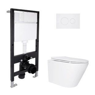 Готове рішення Qtap для ванної кімнати: підвісний унітаз Swan Ultra Quiet 520x360x320 + комплект інсталяції Standard (кругла SD00057764 фото