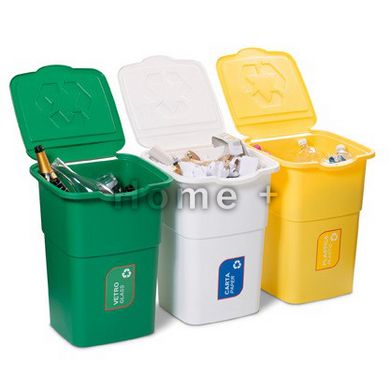 Набор мусорных баков для сортировки мусора DEA Home ECO 3*50 литров Италия
