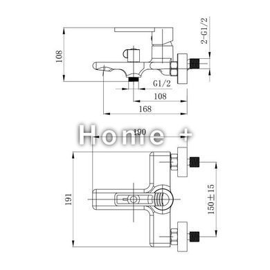 Змішувач для ванни Qtap Taurus (з душовим гарнітуром) QTTAU259BLM45662 Black Matt SD00051786 фото