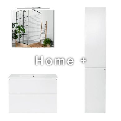 Комплект мебели для ванной Qtap Albatross тумба с раковиной + зеркальный шкаф + пенал QT044AL42958