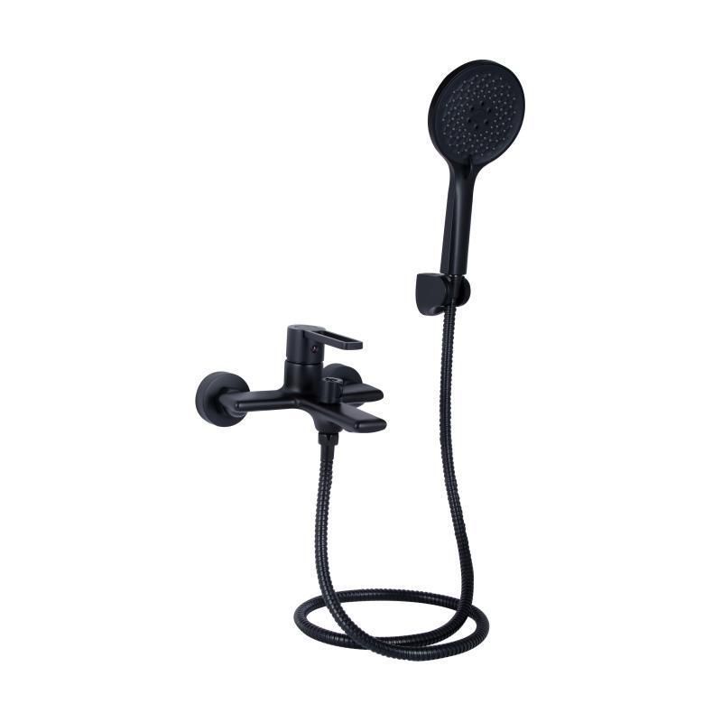 Змішувач для ванни Qtap Taurus (з душовим гарнітуром) QTTAU259BLM45662 Black Matt SD00051786 фото