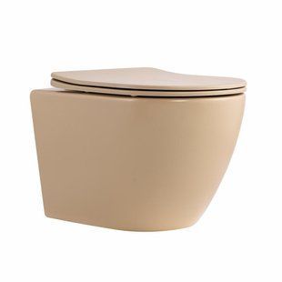 Унітаз підвісний Qtap Robin Ultra Quiet 520&times;365&times;340&nbsp;мм Beige, із сидінням Slim Duroplast/Soft-close/Quick Release SD00055121 фото