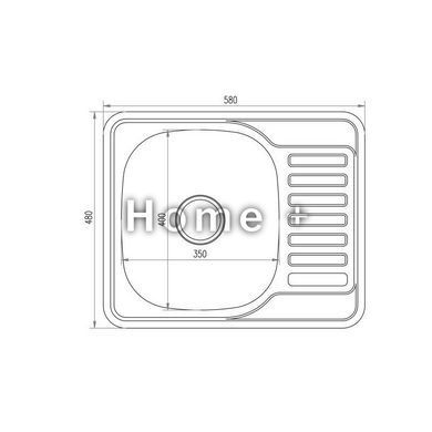 Кухонна мийка Brinex 5848 0,8 мм Satin (BRIN5848SAT08) SD00054091 фото
