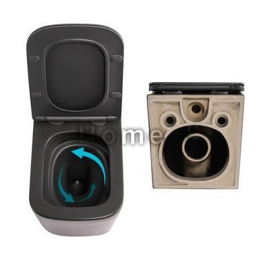 Комплект Qtap Tern Anthracite 3 в 1: унітаз підвісний Ultra Quiet + біде підвісне + раковина накладна QTTERAN49161 SD00055285 фото