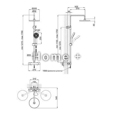 Термостатична душова система Qtap Sloup 57103ONC SD00042915 фото