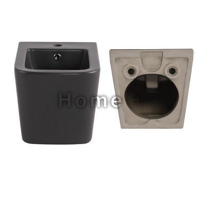 Комплект Qtap Tern Anthracite 3 в 1: унітаз підвісний Ultra Quiet + біде підвісне + раковина накладна QTTERAN49161 SD00055285 фото