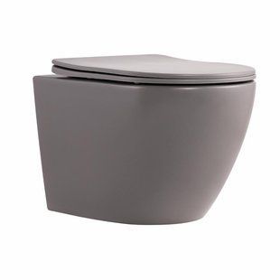 Унітаз підвісний Qtap Robin Ultra Quiet 520&times;365&times;340&nbsp;мм, Stone grey, із сидінням Slim Duroplast/Soft-close/Quick Release SD00055120 фото