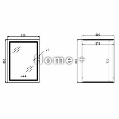Дзеркало Qtap Mideya (MI2) 600х800 з годинником, з LED-підсвіткою Touch, з антизапотіванням, димером, регумр. яскравості QTMID6008 SD00055391 фото