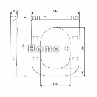Сидіння для унітазу Qtap (Gemini 490) 428x344x37,5 мм, White, з мікроліфтом, Slim Duroplast, Quick Release QTSC179W49385 SD00055509 фото