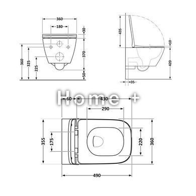 Унітаз підвісний Qtap Robin New безобідковий із сидінням Soft-close QT1333046ENRW SD00033009 фото
