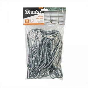 Петля еластична 20 см із металевим гачком х 25 шт. BUNGEE CORD HOOK, BCH4-0620GY-B 1354293505 фото