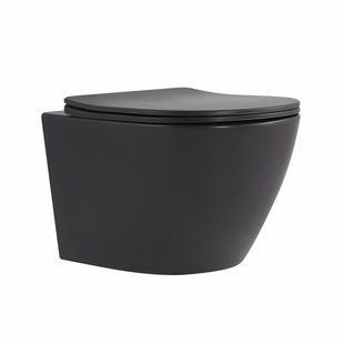 Унітаз підвісний Qtap Robin Ultra Quiet 520&times;365&times;340&nbsp;мм, Anthracite, із сидінням Slim Duroplast/Soft-close/Quick Release SD00055119 фото