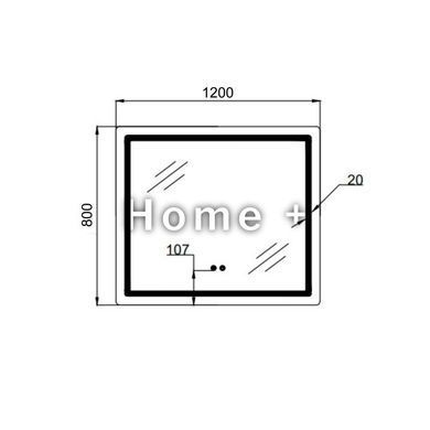 Зеркало Qtap Mideya (MI1) 1200х800 с LED-подсветкой Touch, с антизапотеванием, диммером, рег. яркости QT2078F12080 SD00054584 фото