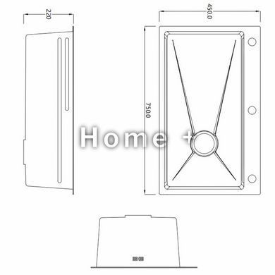Lidz Handmade H7545 Мийка для кухні інтегрована Decor Honeycomb 3,0/1,0 мм LDH7545DEC48372 SD00054496 фото