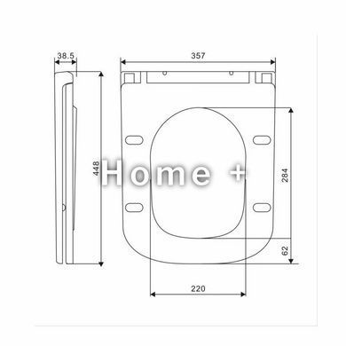 Сидіння для унітазу Qtap (Gemini 520) 448x357x38,5 мм, White, з мікроліфтом, Slim Duroplast, Quick Release QTSC179W49386 SD00055510 фото