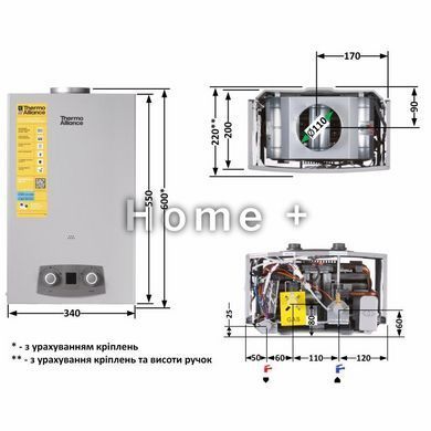 Колонка газовая дымоходная Thermo Alliance JSD20-10NQB SILVER 10 л EURO+ SD00055172 фото