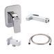 Комплект для душу Qtap Namesti Chrome: Змішувач для душу QTNAM6025102NC + Шланг QTHADPVC120C + Лійка