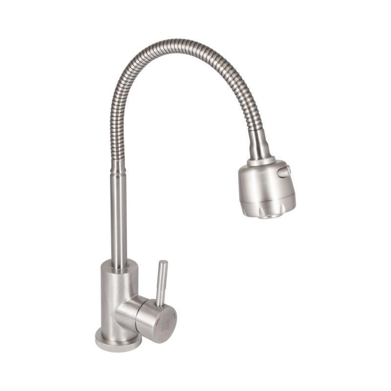 Смеситель для кухни Lidz Aria 015F41 с гибким изливом (k35) LDARI015F41NKS45306 Nickel SD00051430 фото
