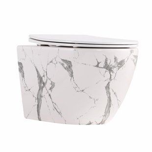Унітаз підвісний Qtap Robin Ultra Quiet 520&times;365&times;340&nbsp;мм, Marble, із сидінням Slim Duroplast/Soft-close/Quick Release SD00055122 фото