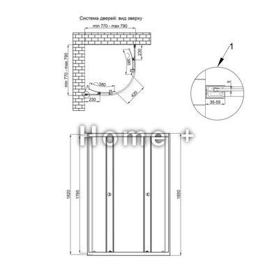 Душова кабіна Qtap Presto CRM1088AP5 80х80 см, скло Pear 5 мм без піддона SD00039695 фото