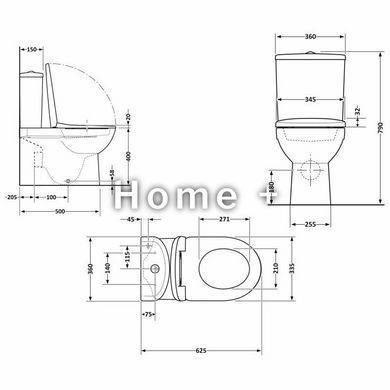 Унітаз підлоговий Qtap Evia Ultra Quiet 630&times;350&times;795 мм із сидінням Soft-close, White QTEVI27W49258 SD00055382 фото