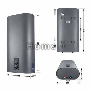 Водонагреватель электрический Thermo Alliance 80 л Grey,плоский вертикальный, мокрый ТЭН 2 кВт (0,8+1,2) DT80V20G(PD)/2G SD00055140 фото