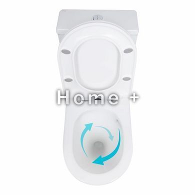 Унітаз-моноблок підлоговий Qtap Kolibri Ultra Quiet безобідковий із сидінням Soft-close WHITE QT10226380W SD00052624 фото