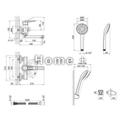Смеситель для ванны Lidz (CRM) 13 33 006-1 New SD00028235 фото