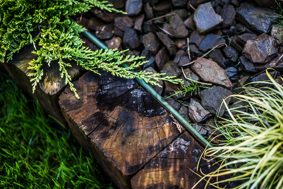 Бордюр садовий газонний прямий із жолобком для дроту, 18 м х 12,5 см, чорний, OBKBC18125 Польща
