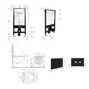 Готове рішення Qtap для ванної кімнати: підвісний унітаз Taurus Ultra Quiet 515x360x350 + комплект інсталяції Standard (кругла SD00057777 фото