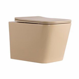 Унітаз підвісний Qtap Tern Ultra Quiet 520&times;345&times;325&nbsp;мм Beige, із сидінням Slim Duroplast/Soft-close/Quick Release SD00055125 фото