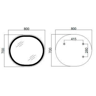 Дзеркало Qtap Gemini 800х700 з LED-підсвіткою Touch, з антизапотіванням, з димером, р. темп. кольору SD00052318 фото