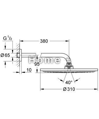 Верхній душ Grohe 26066AL0 Rainshower Cosmopolitan 310, графіт 2024643512 фото