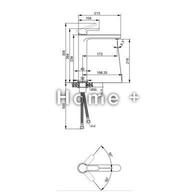 Змішувач латунний для раковини Lidz Astra 001FH високий (k35) LDAST001FHCRM48090 Chrome SD00054214 фото