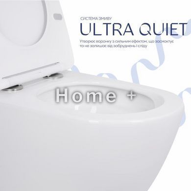 Унітаз підлоговий Qtap Robin безбарвний Ultra Quiet безобідковий із сидінням Soft-close WHITE QT13223381AW SD00052587 фото
