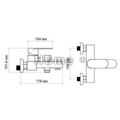 Смеситель для ванны Lidz Arrow 0061 (c душевым гарнитуром) (k35) LDARR0061CRM44956 Chrome SD00051080 фото