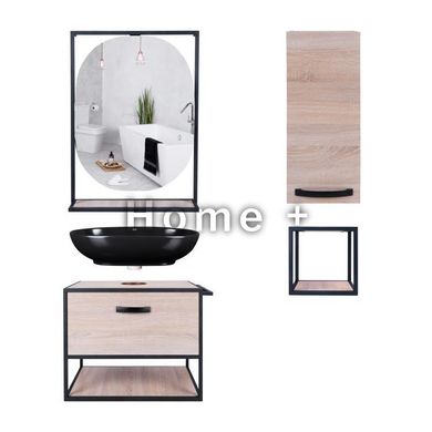 Комплект мебели для ванной Qtap тумба + раковина + зеркало + полка + полупенал QT044TA42966