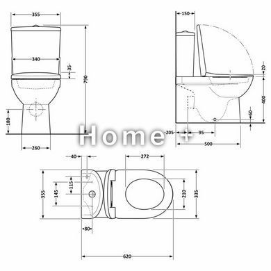Унітаз підлоговий Qtap Arvin Ultra Quiet 630&times;350&times;795 мм із сидінням Soft-close, White QTARV27W49259 SD00055383 фото